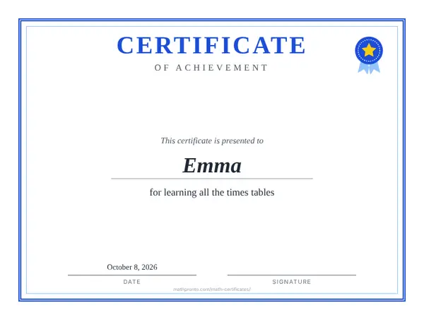 Example: Math certificates