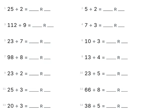 Example: Division with remainders