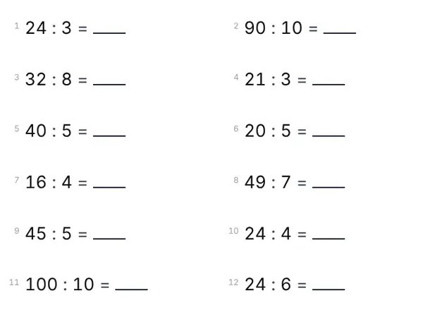Exemple : Divisions