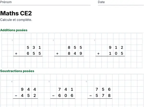 Exemple : CE2