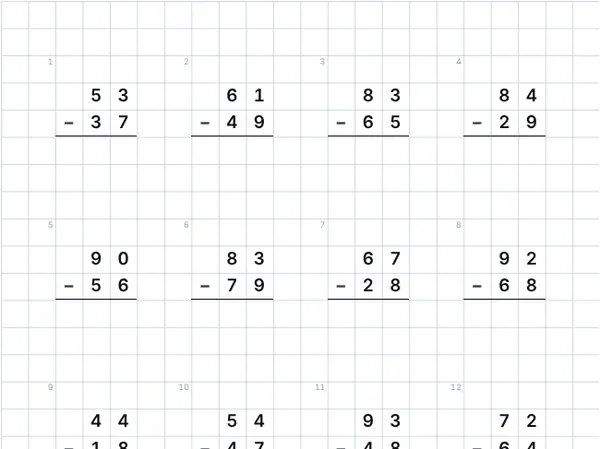Example: Subtraction with regrouping